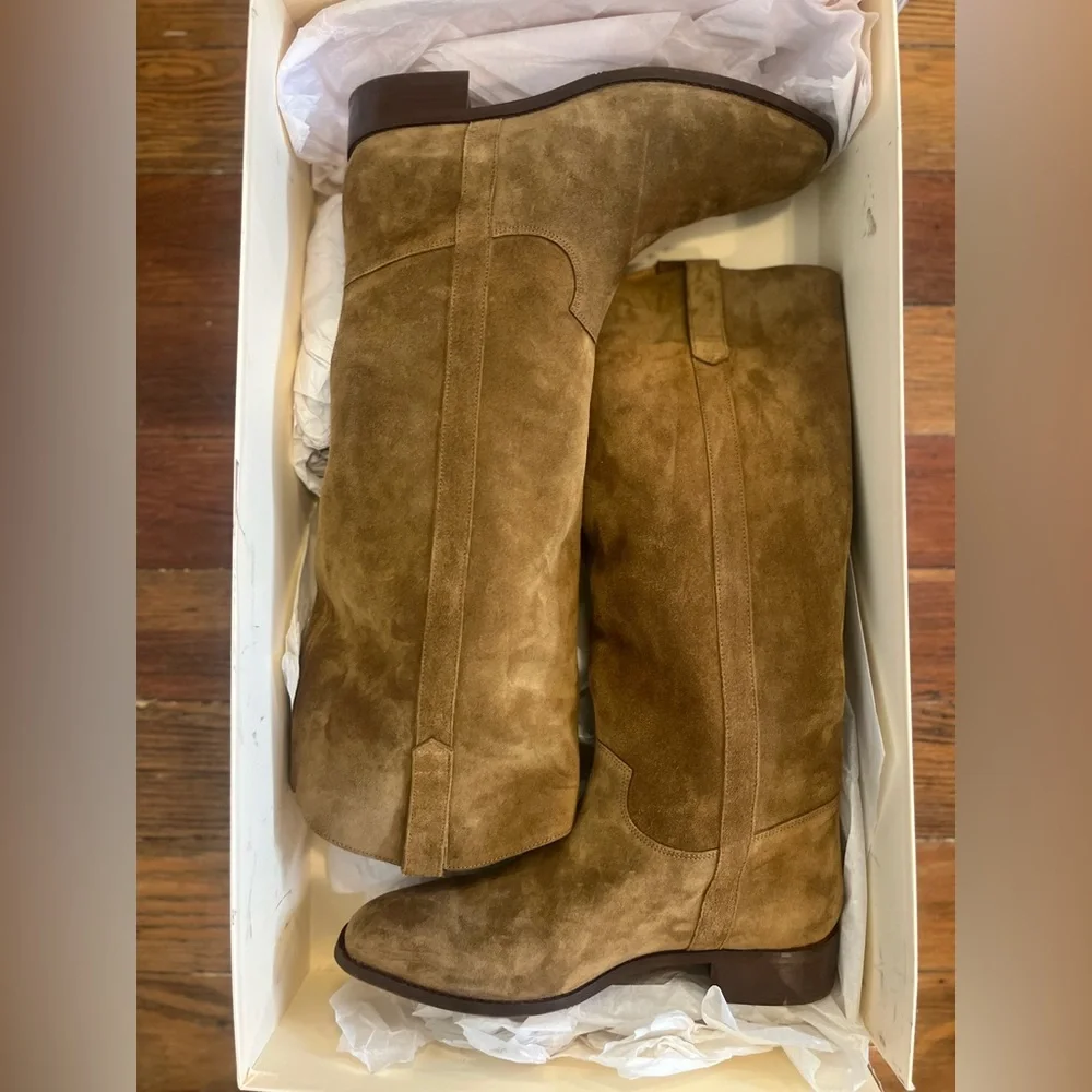 Sezane Brown Suede Heeled Boots - Picture 7 of 7